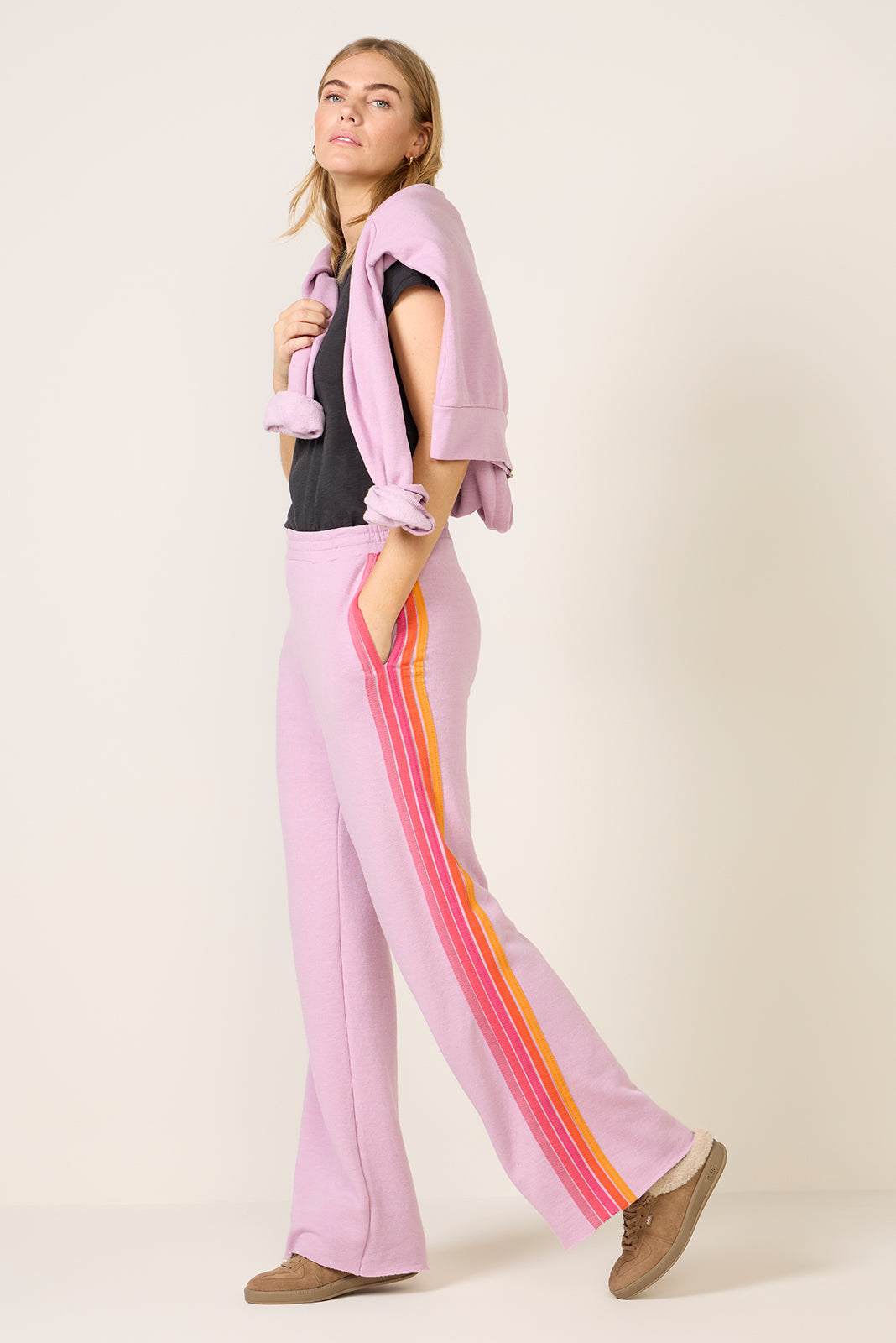 Women's 5 Stripe Wide Leg SweatPants
