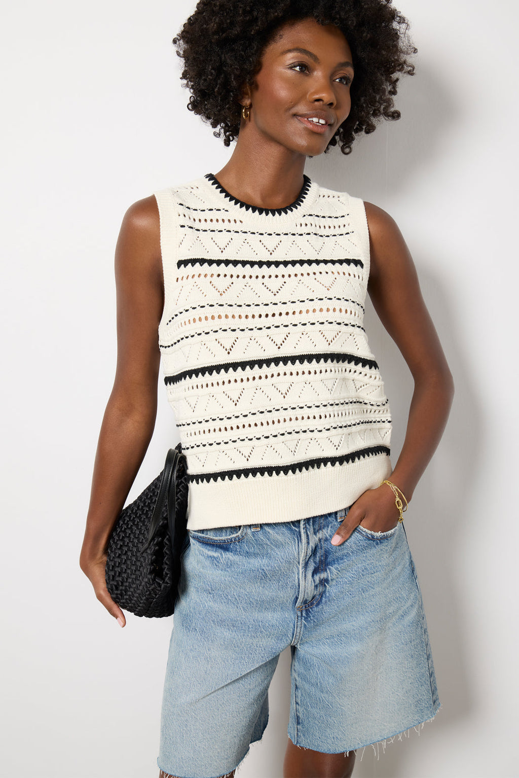 Women's Athena Pointelle Knit Vest
