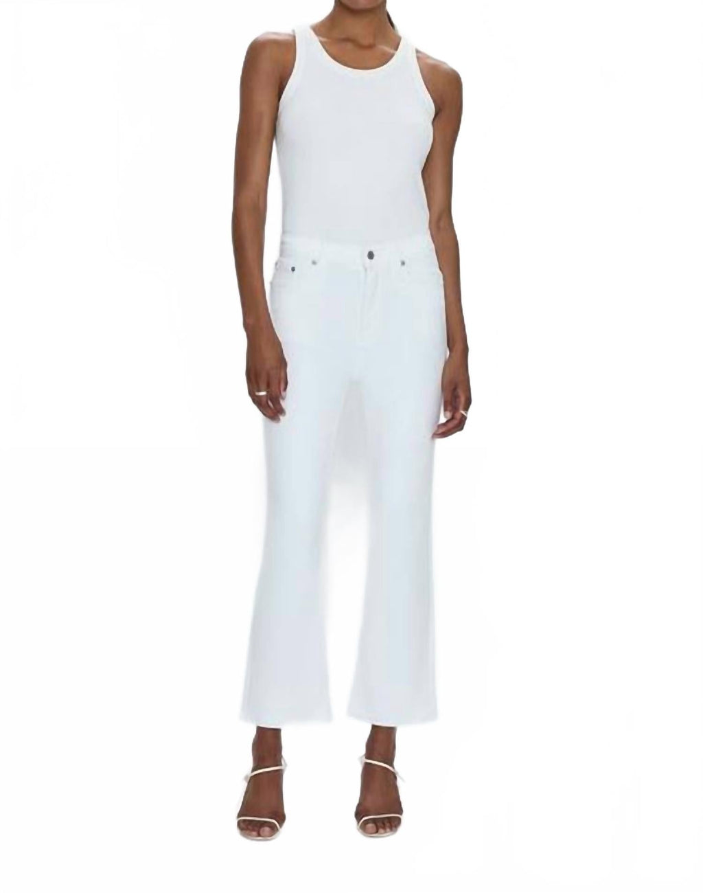 Lennon High Waist Ankle Bootcut Jeans In Vivid White