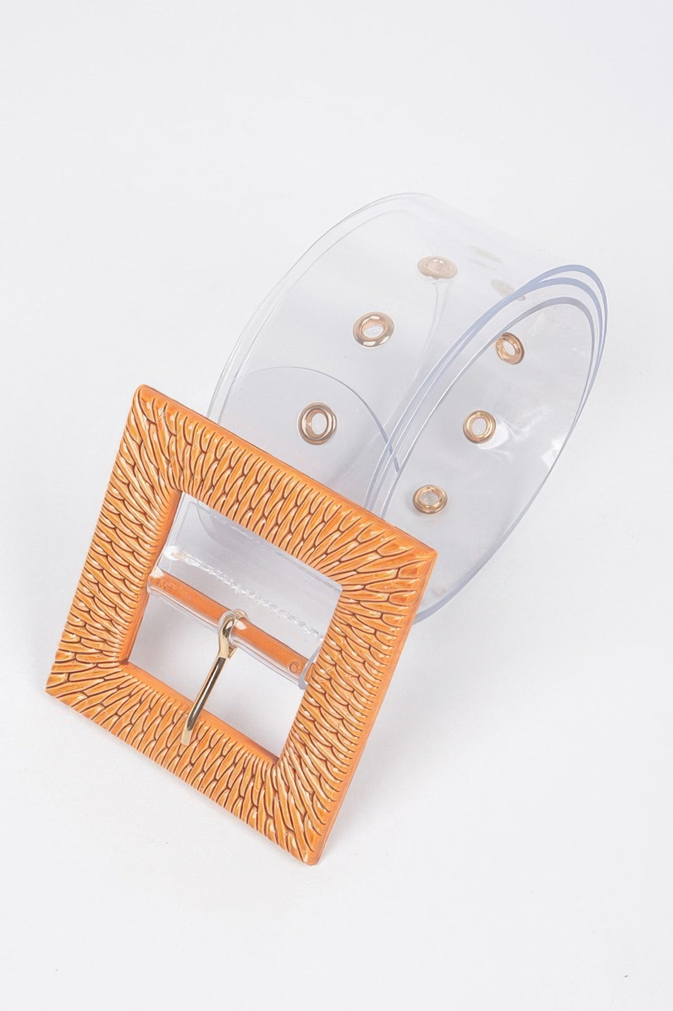 Faux Bamboo Buckle Plus Size Transparent Belt