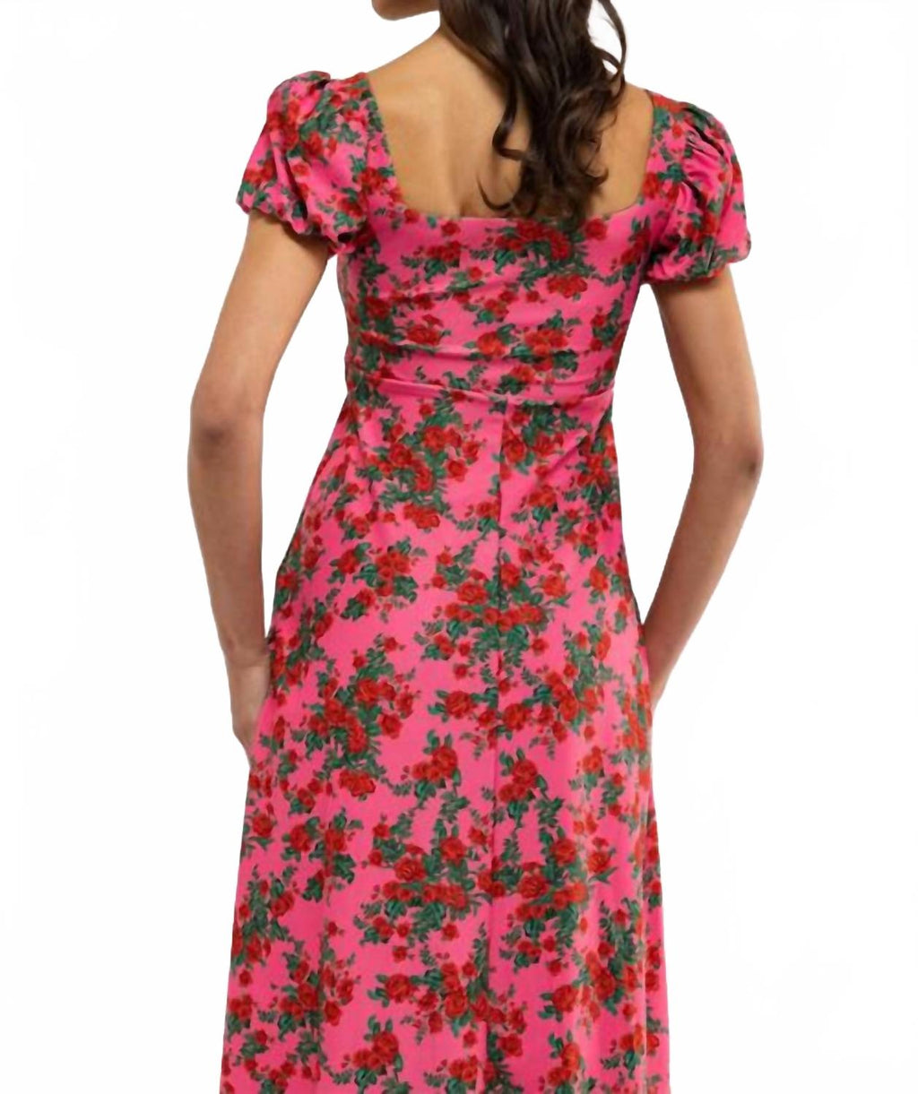 Rosalie Midi Dress In Shrub Rose