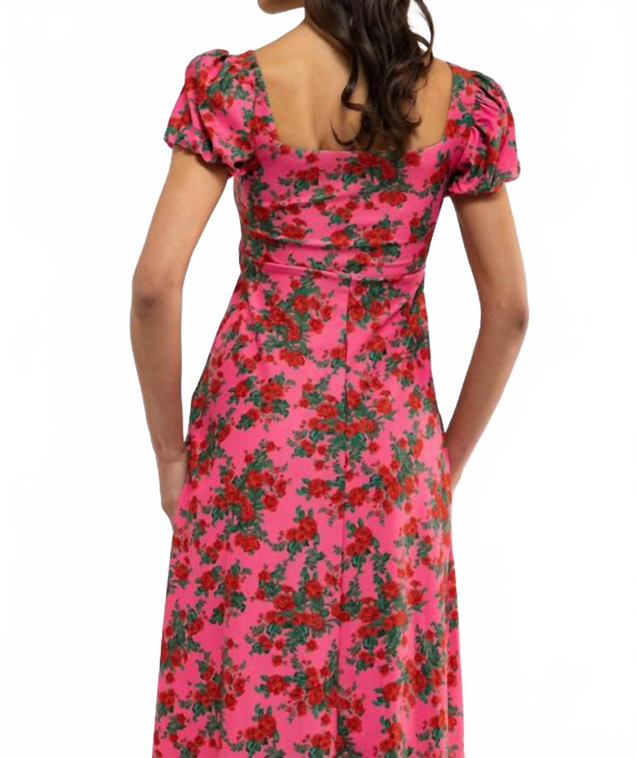 Rosalie Midi Dress In Shrub Rose