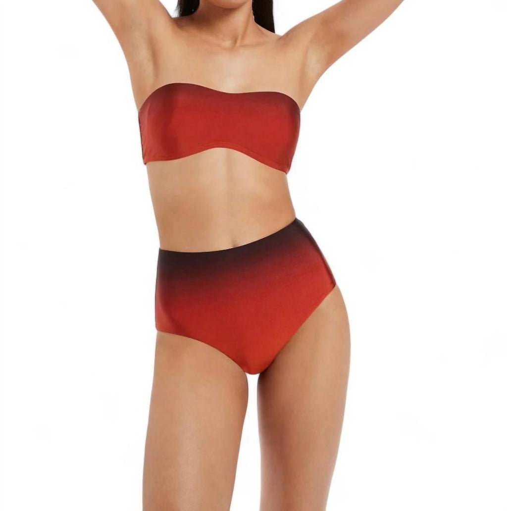 Oia Sunset High Waist Hipster Bottom Pant In Burnt Orange