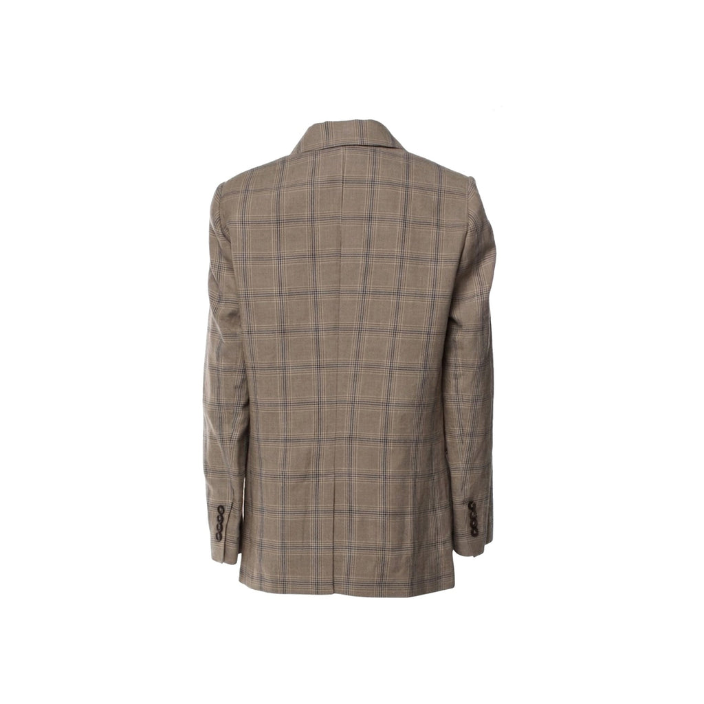 Brunello Cucinelli Prince Of Wales Linen Blazer Women