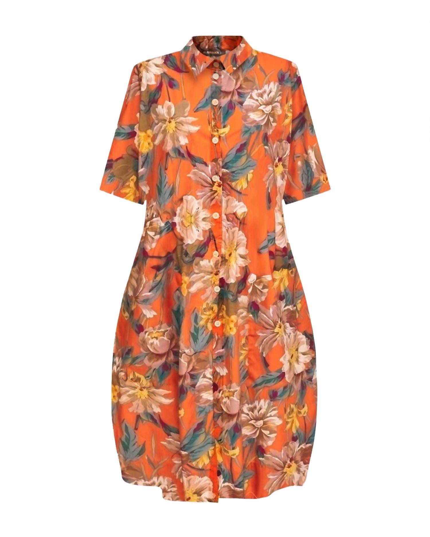 Barb Cotton Shirtdress In Garden