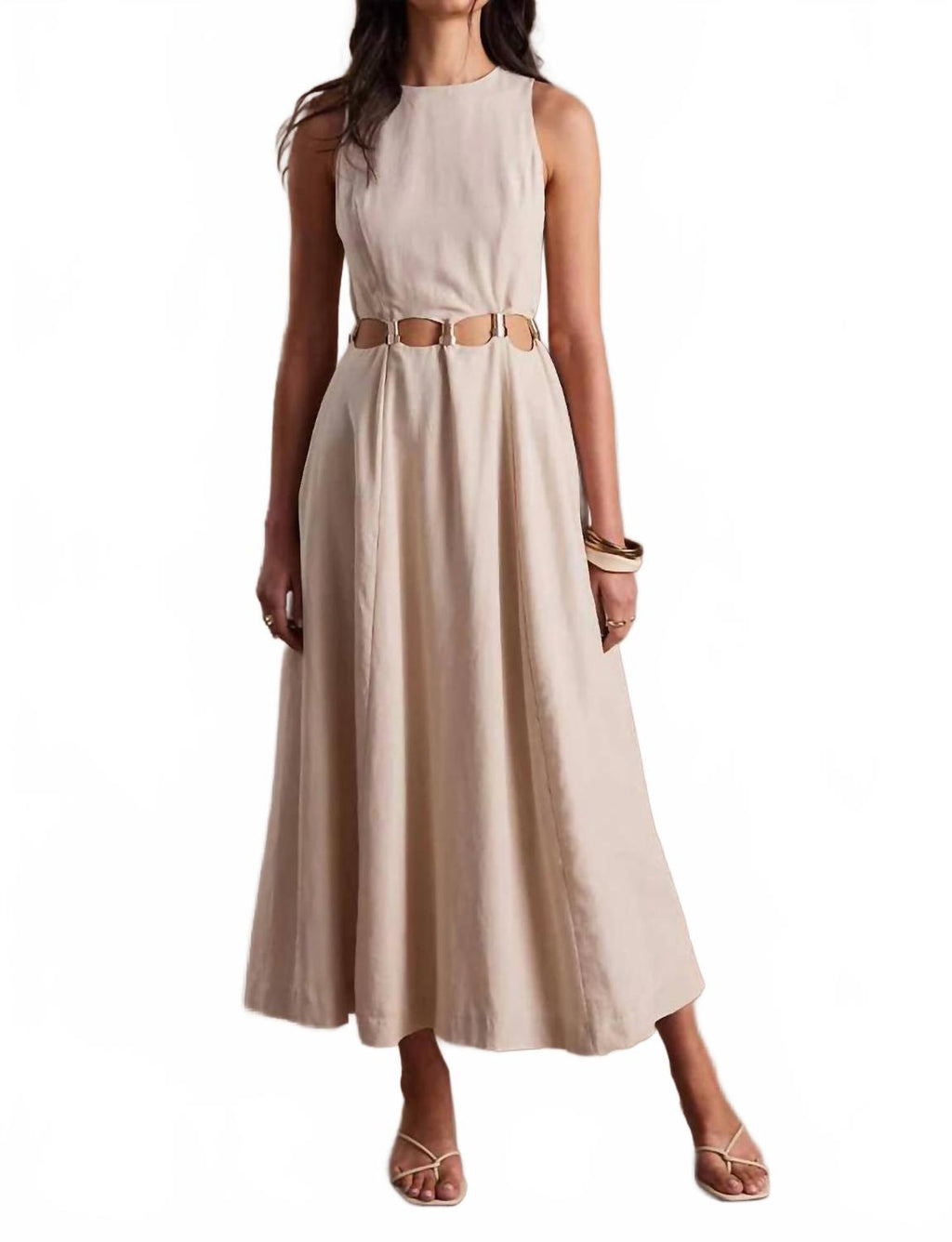 Adornement Midi Dress In Parchment