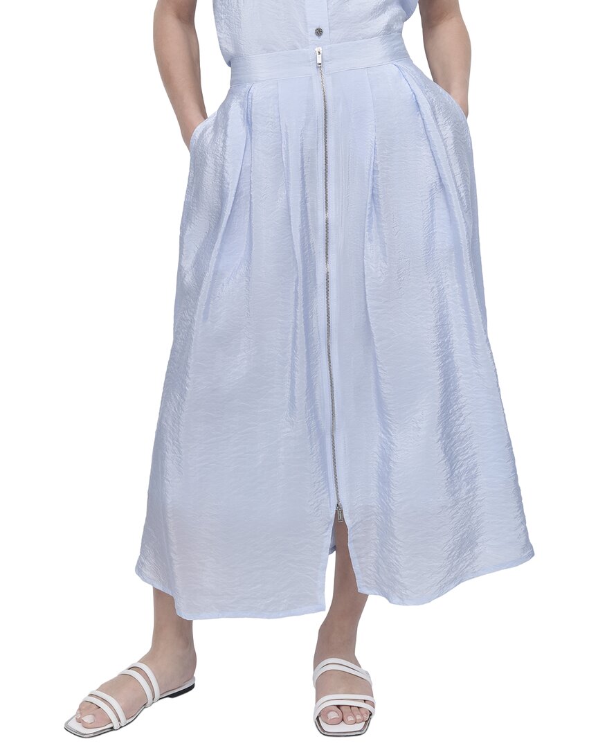 DKNY Tech Poplin Zip Front Skirt