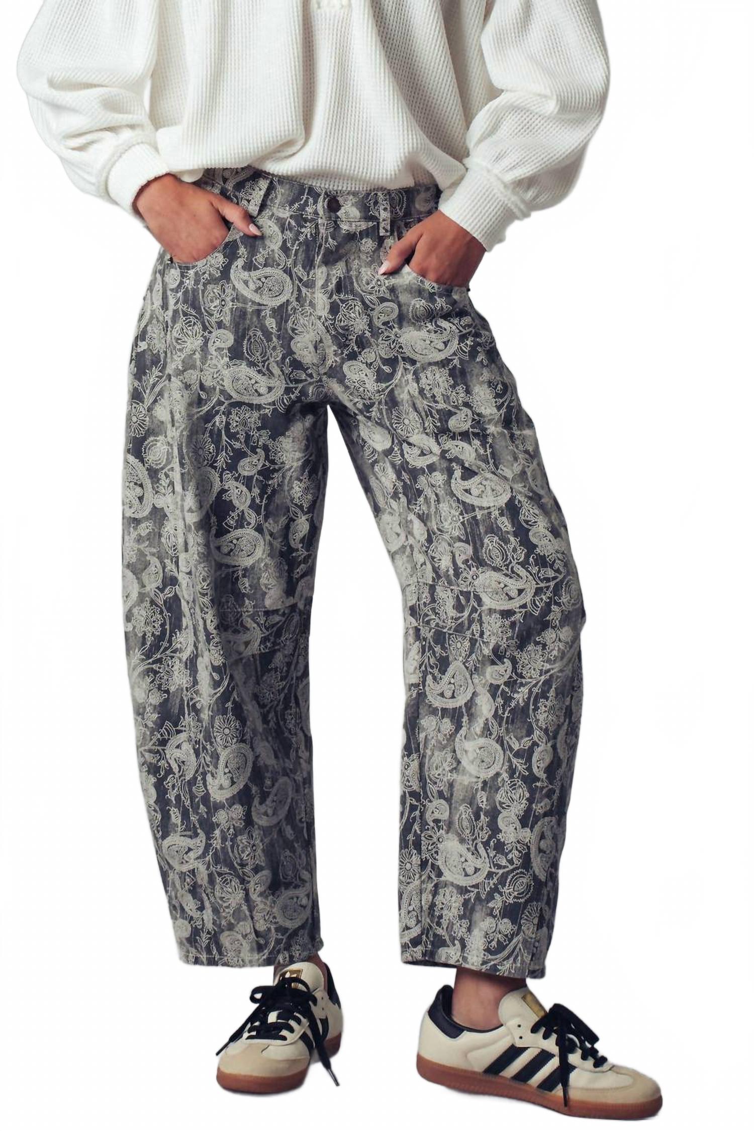 Paisley Print Cropped Wide Leg Pants In Multi