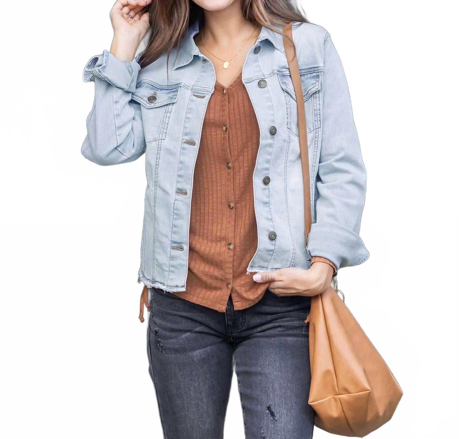 Lightwash Denim Jacket In Blue