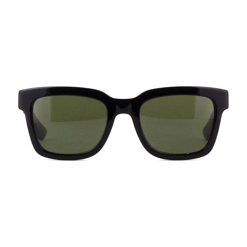 Gucci Sunglasses Square Full Rim, Black Green Frame And Green Lens Gg0001S002
