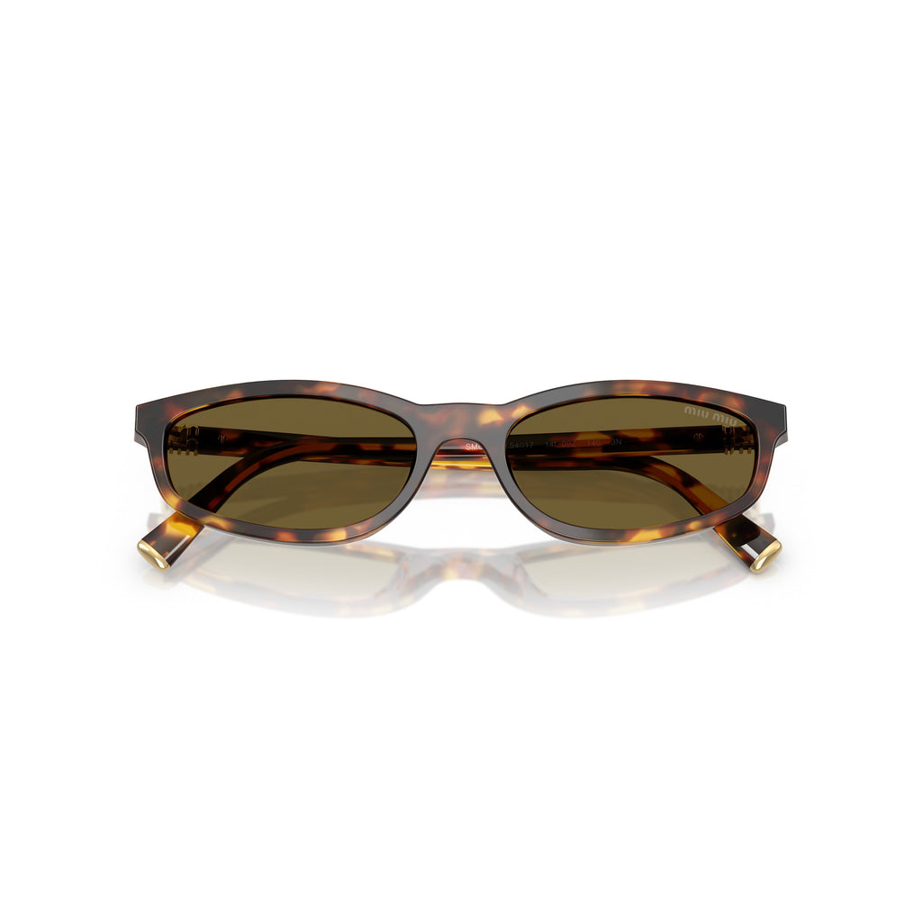 0mu A06s Rectangular Tortoiseshell Sunglasses with Gold Accents