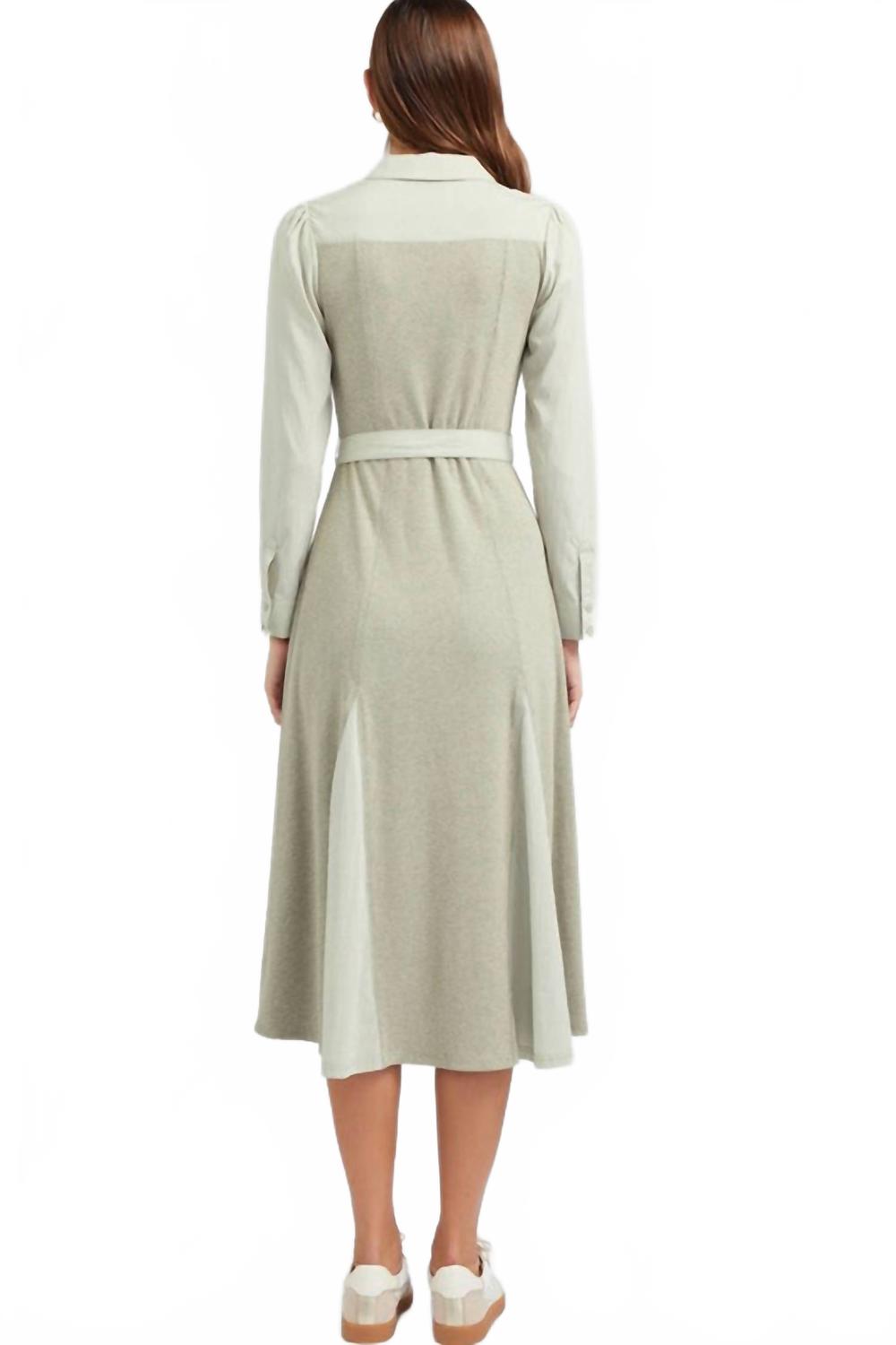 Godet Skirt Ribbed Maxi Dress In Sage