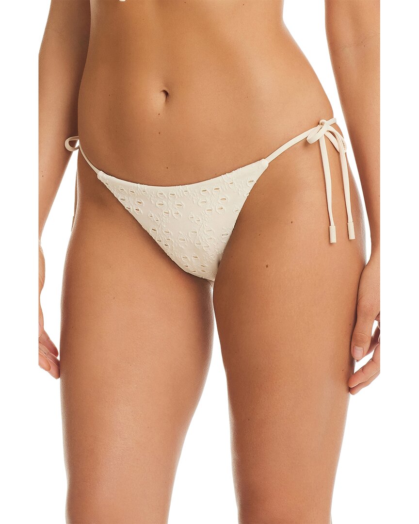 Red Carter Eyelet Tie Side Swim Bottoms