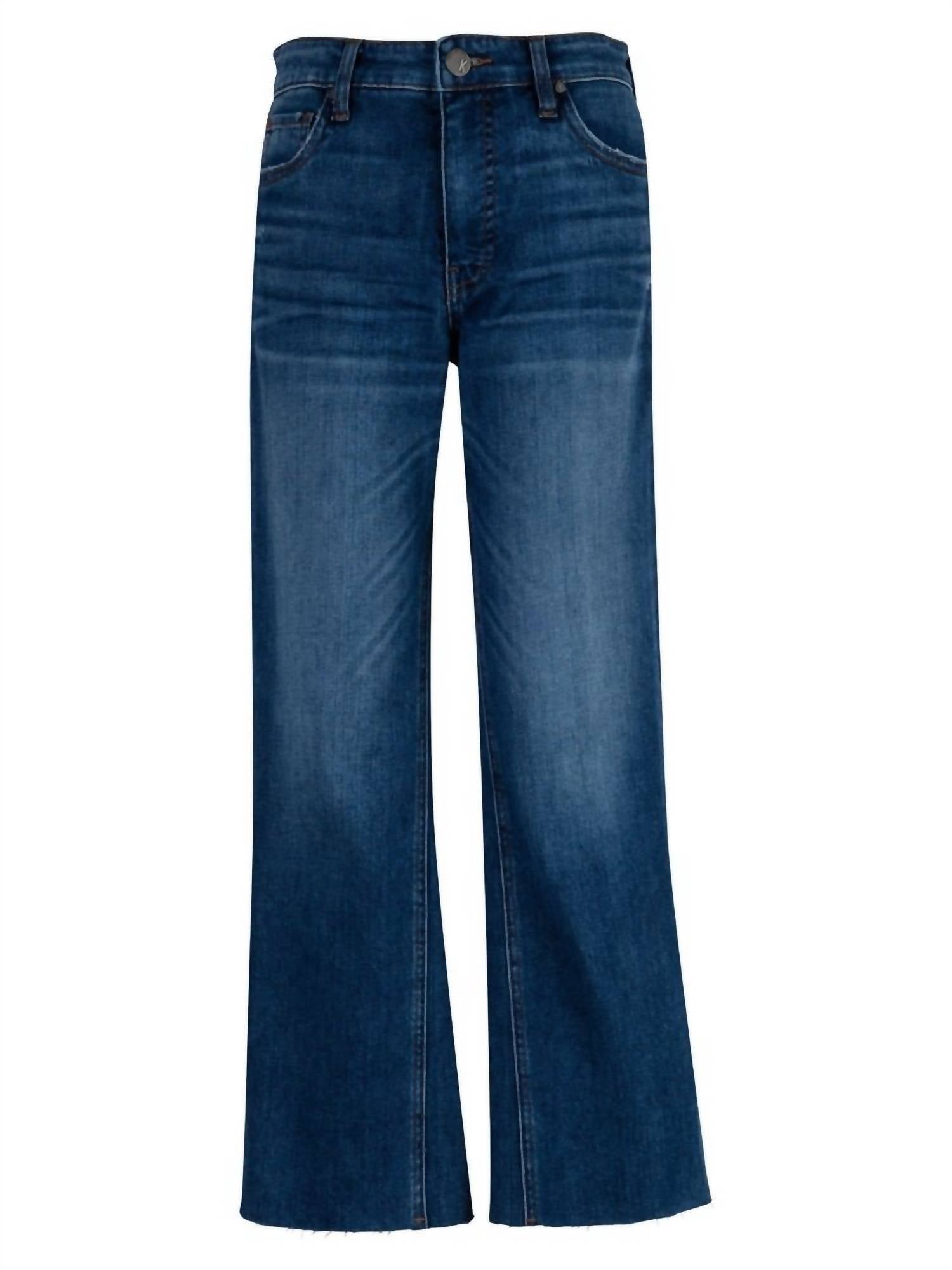 Kelsey High Rise Fab Ab Ankle Flare Jeans In Royal Wash
