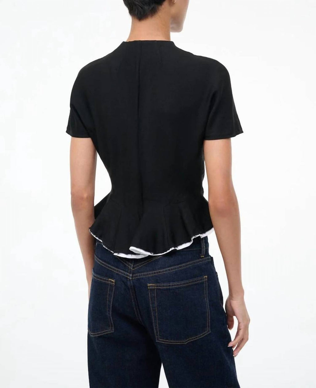 Maelle Silk Wool Top In Black