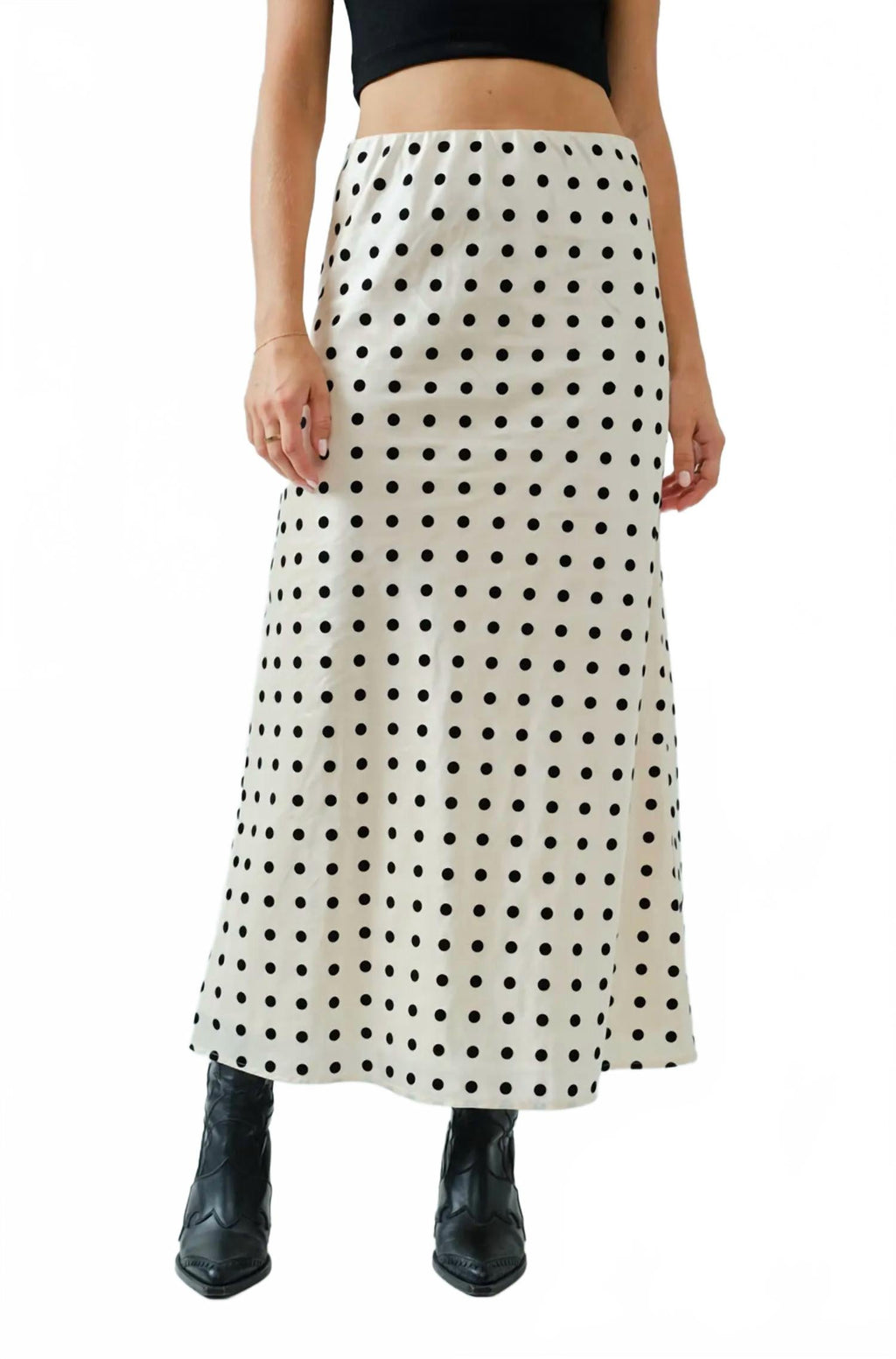 Dotty Midi Skirt In Ivory