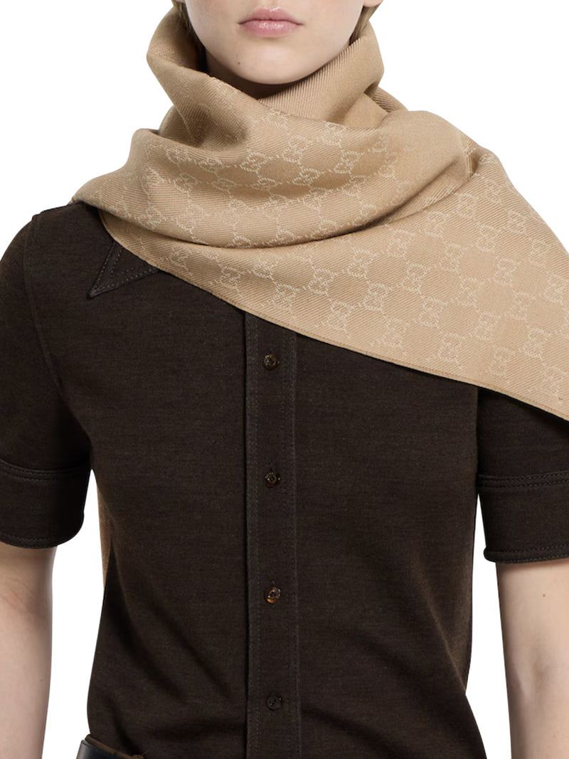 Gucci Women Gg Wool Scarf