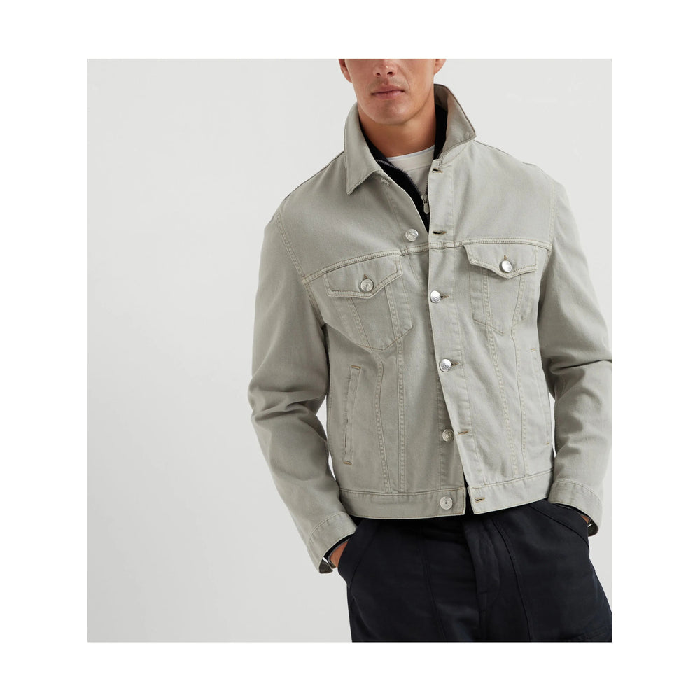 Brunello Cucinelli Grey Jackets - Denim Jackets Men