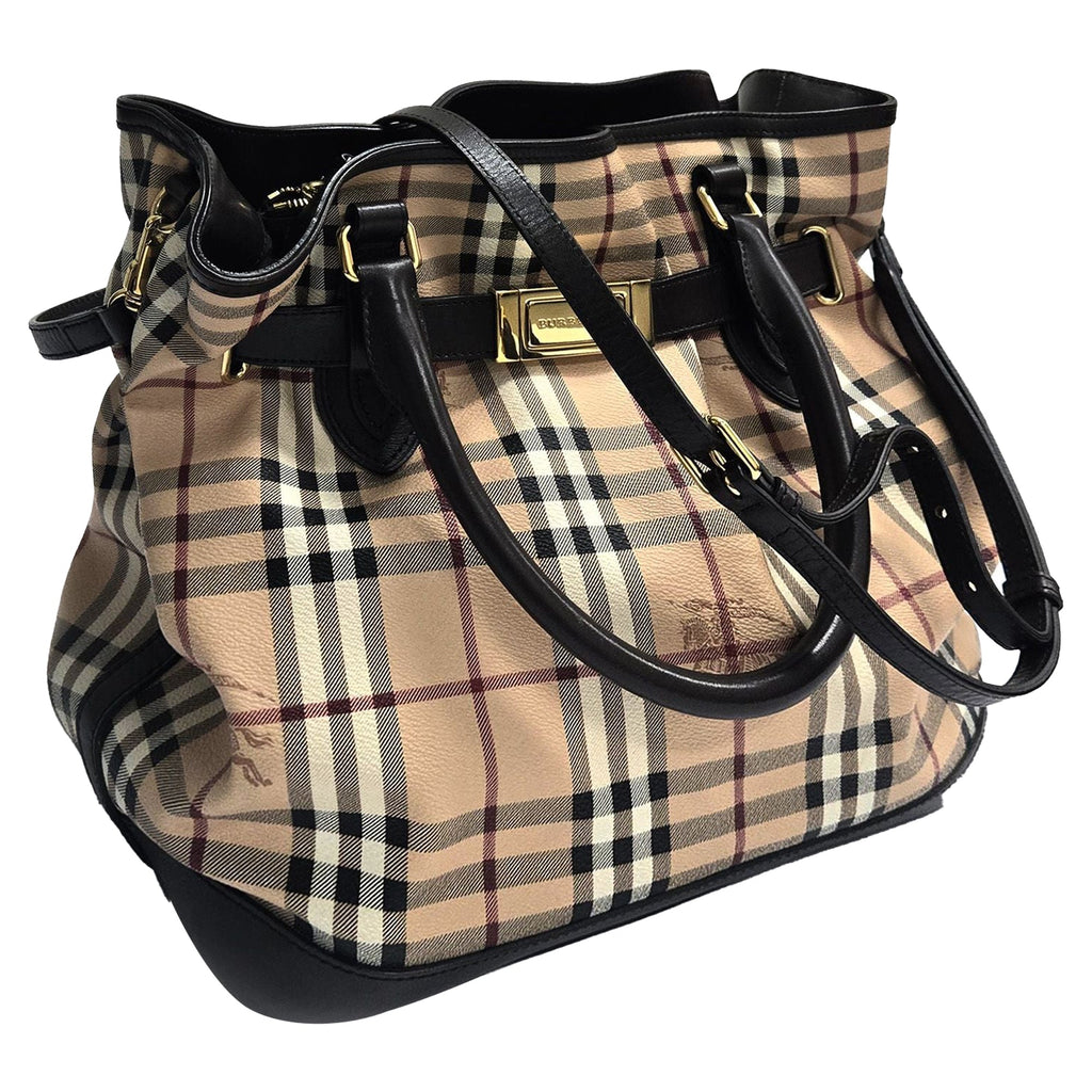 Golderton Haymarket Check Brown Leather Tote Bag