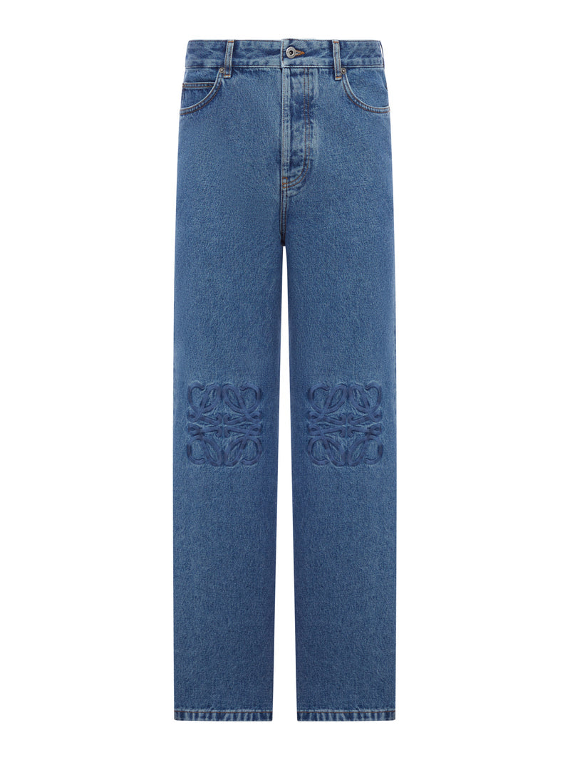 Loewe Men Baggy Anagram Denim Jeans