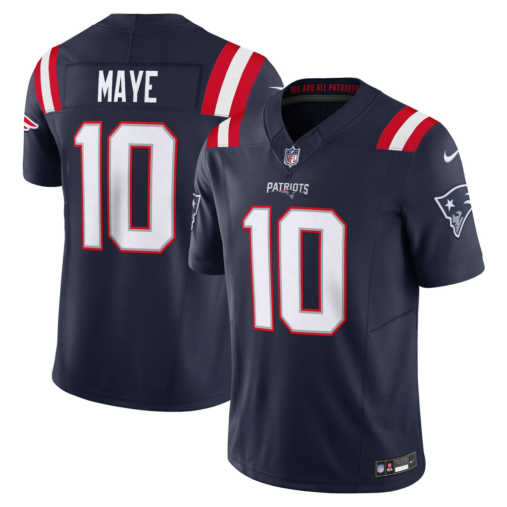 New England Patriots Drake Maye Navy Vapor F.U.S.E. Limited Jersey