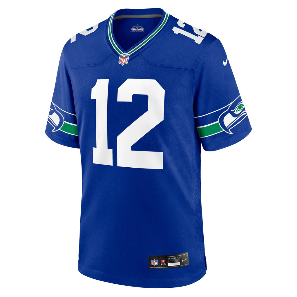 Seattle Seahawks 12s Royal Throwback Player Game Jersey