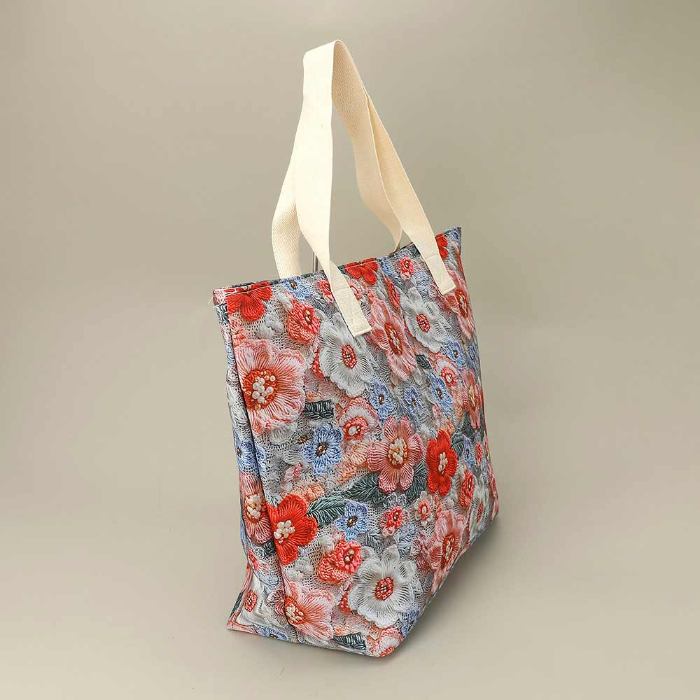 Floral Pattern Print Large Shoulder Tote Bag