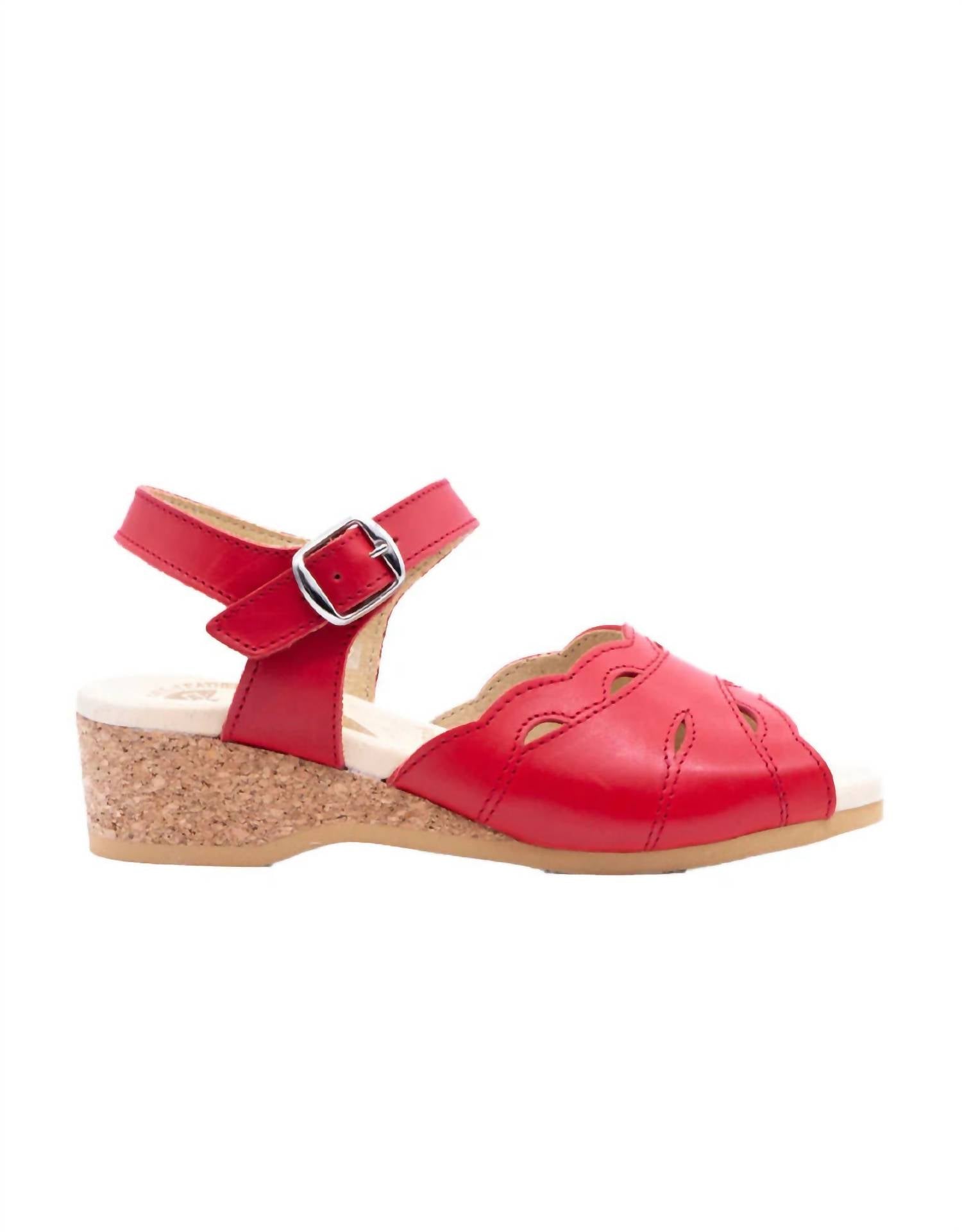 Women's Ariel Cork Wedge Sandals In Red