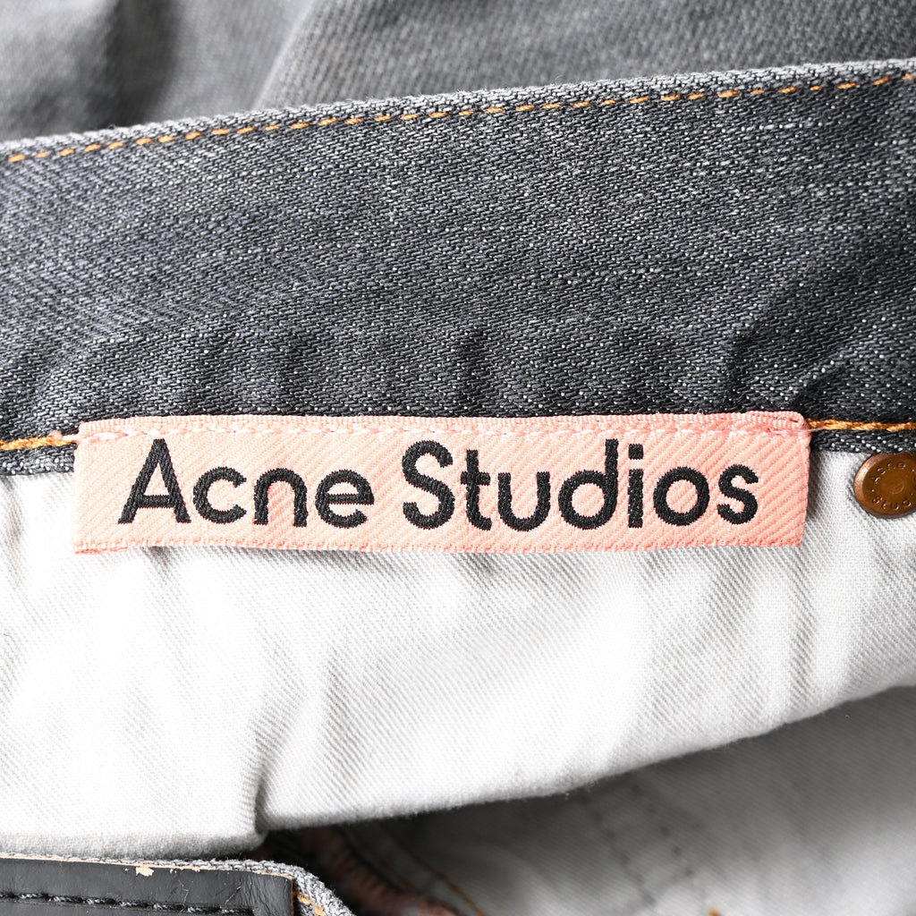 Acne Studios Distressed Faded Jorts in Black Cotton