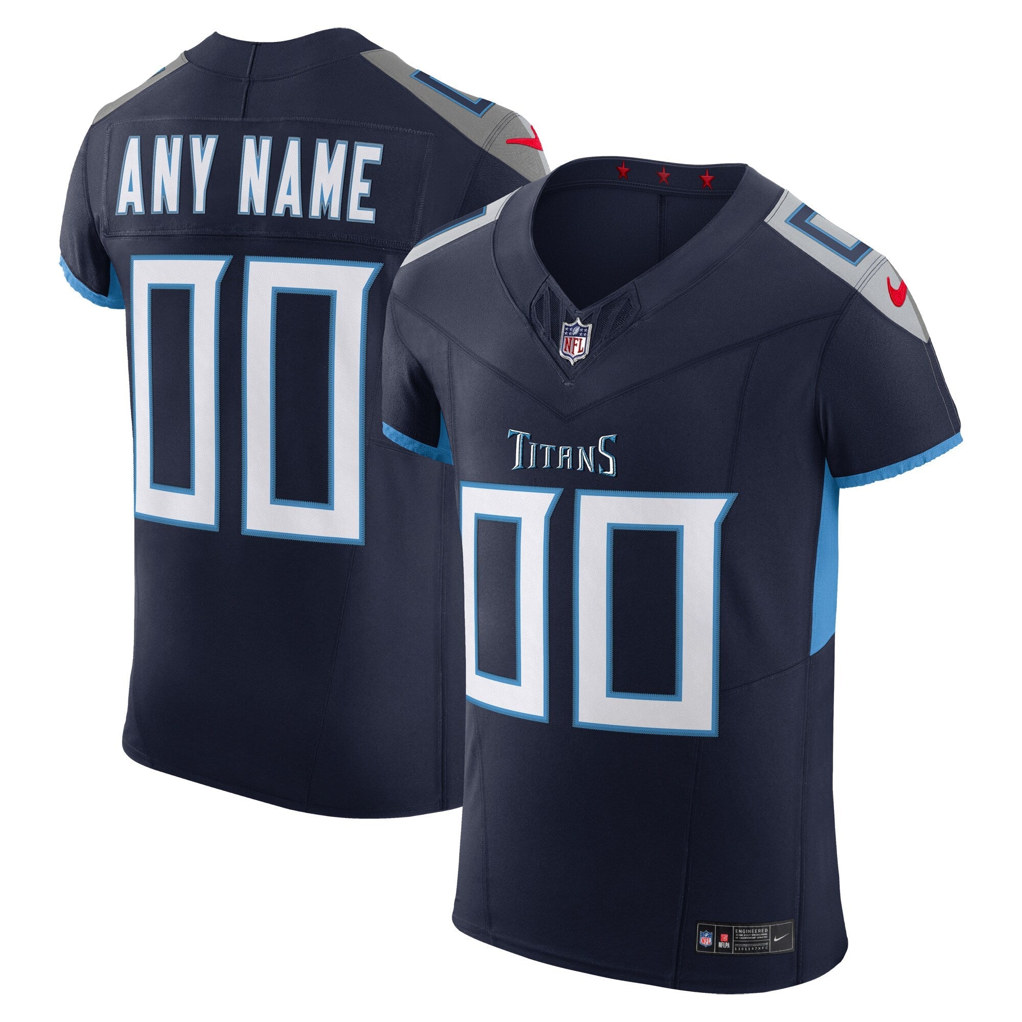 Tennessee Titans Navy Vapor F.U.S.E. Elite Custom Jersey