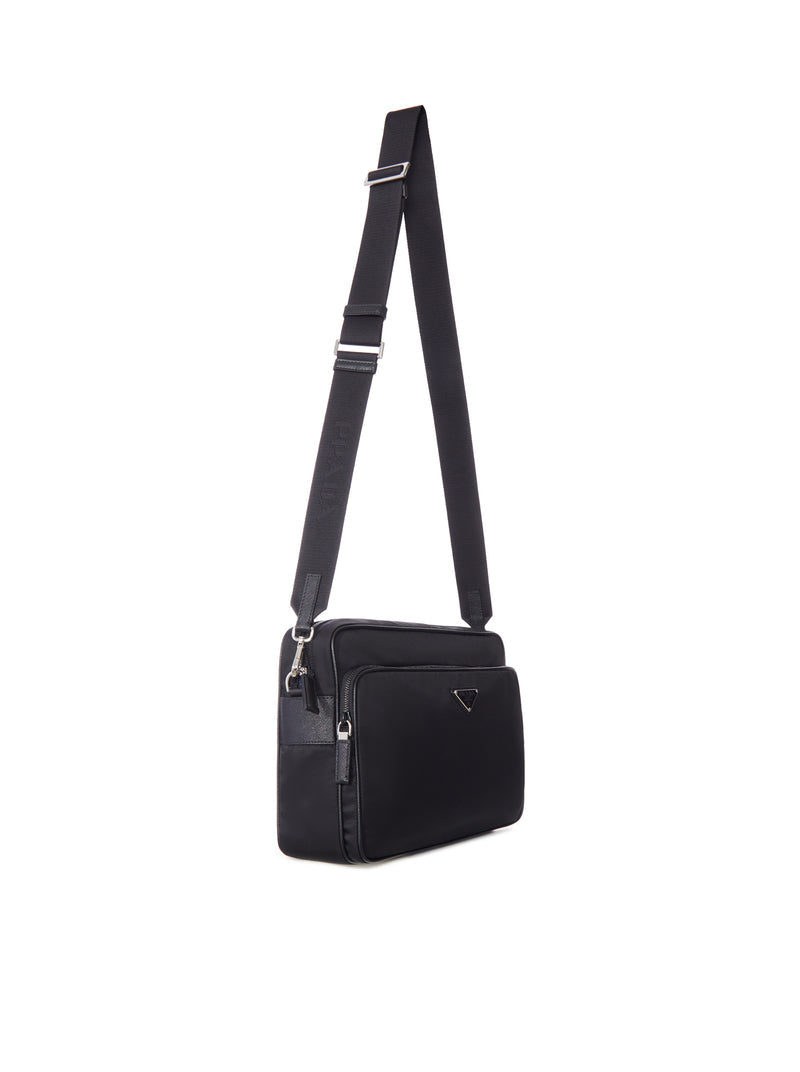 Prada Men Re-Nylon And Leather Shoulder Bag
