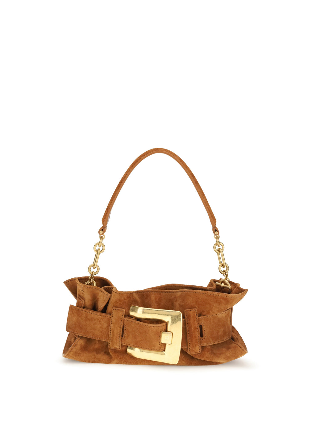 Balmain Women Anthem Mini Bag In Suede Leather