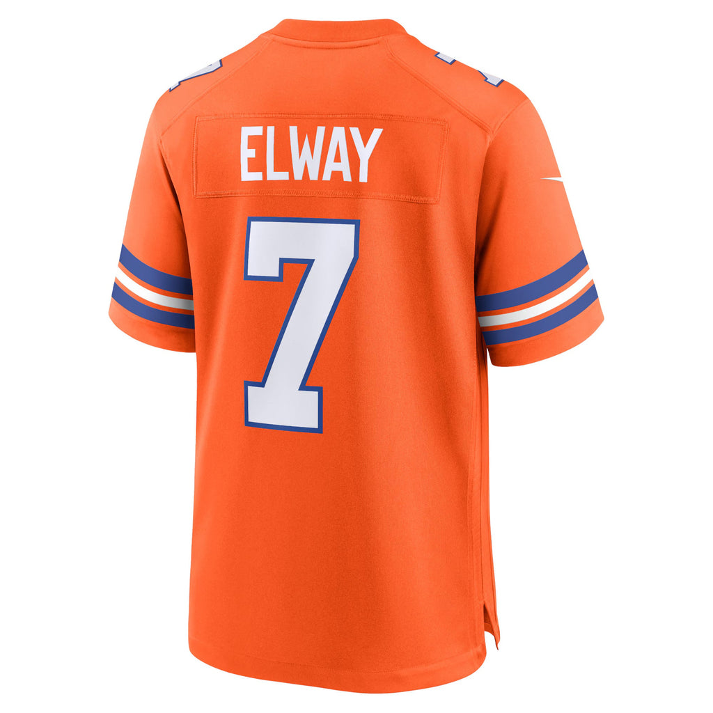 Denver Broncos John Elway Orange Mile High Collection 1977 Throwback Retired Player Game Jersey