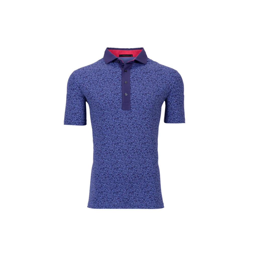 Men's Island Fever Polo Shirt In Floral Blue Purple
