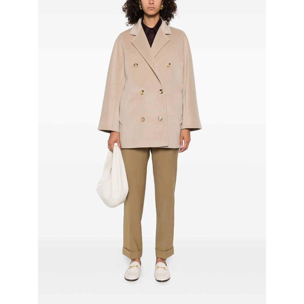 Max Mara Neutrals Coats - Double Breasted & Peacoats Women