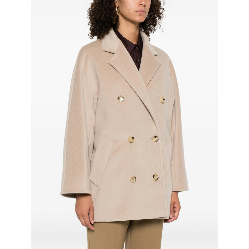 Max Mara Neutrals Coats - Double Breasted & Peacoats Women