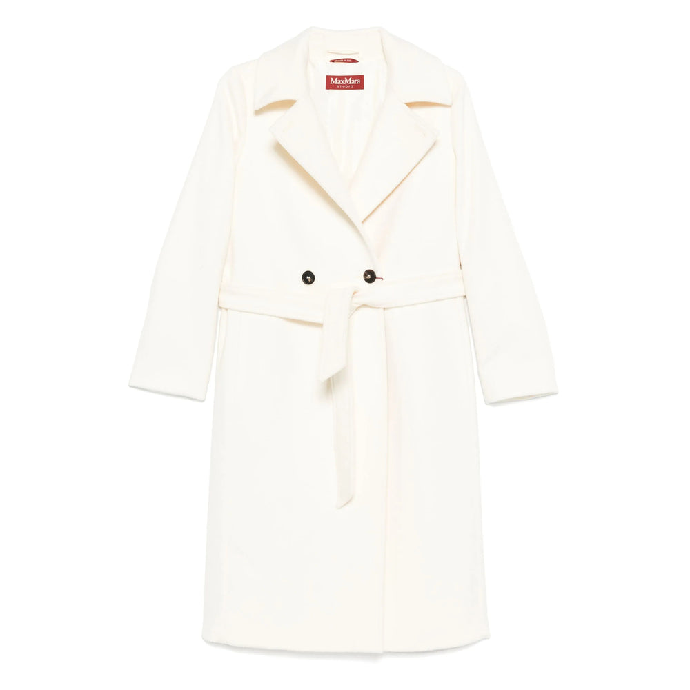 Max Mara Studio White Coats - Double Breasted & Peacoats Women