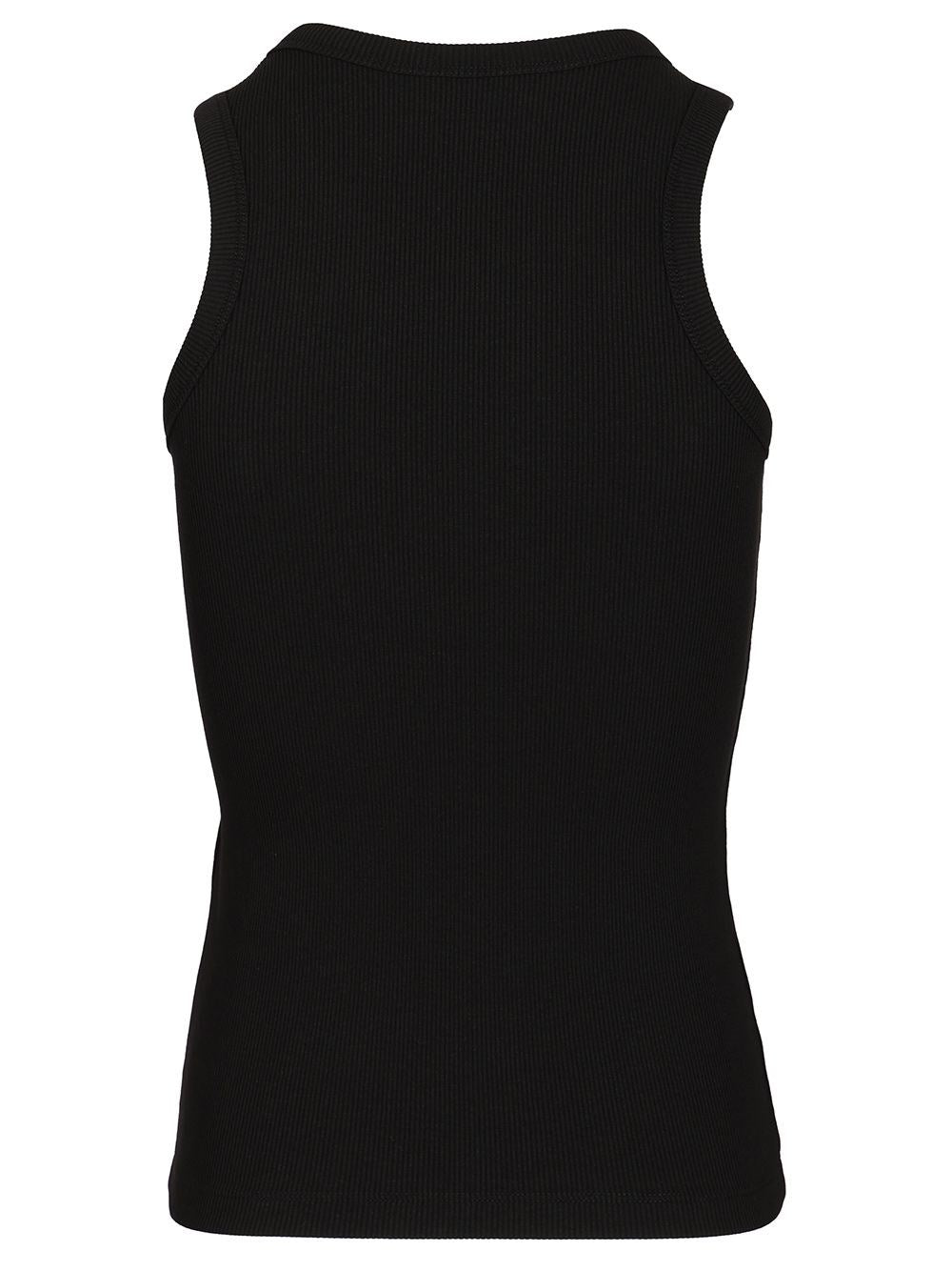 Celine Women Ribbed Silk And Cotton Tank Top