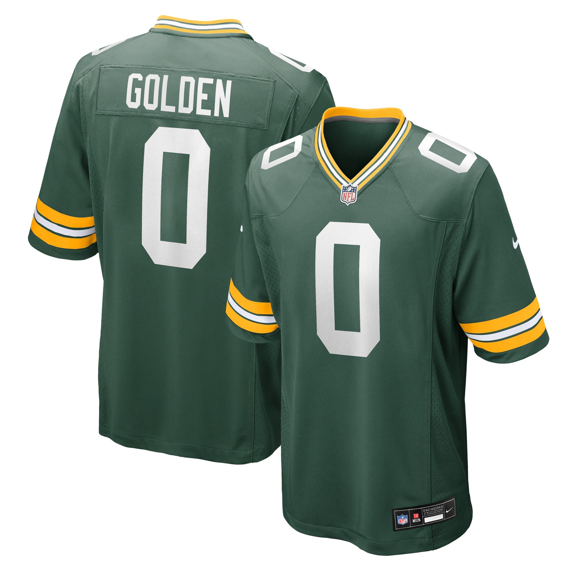 Green Bay Packers Matthew Golden Green 2025 NFL Draft First Round Pick Game Jersey