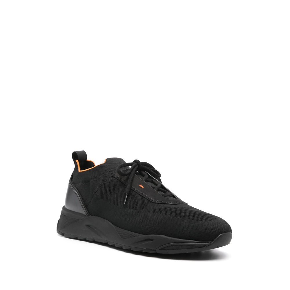 Santoni Black Trainers - Low-Tops Men