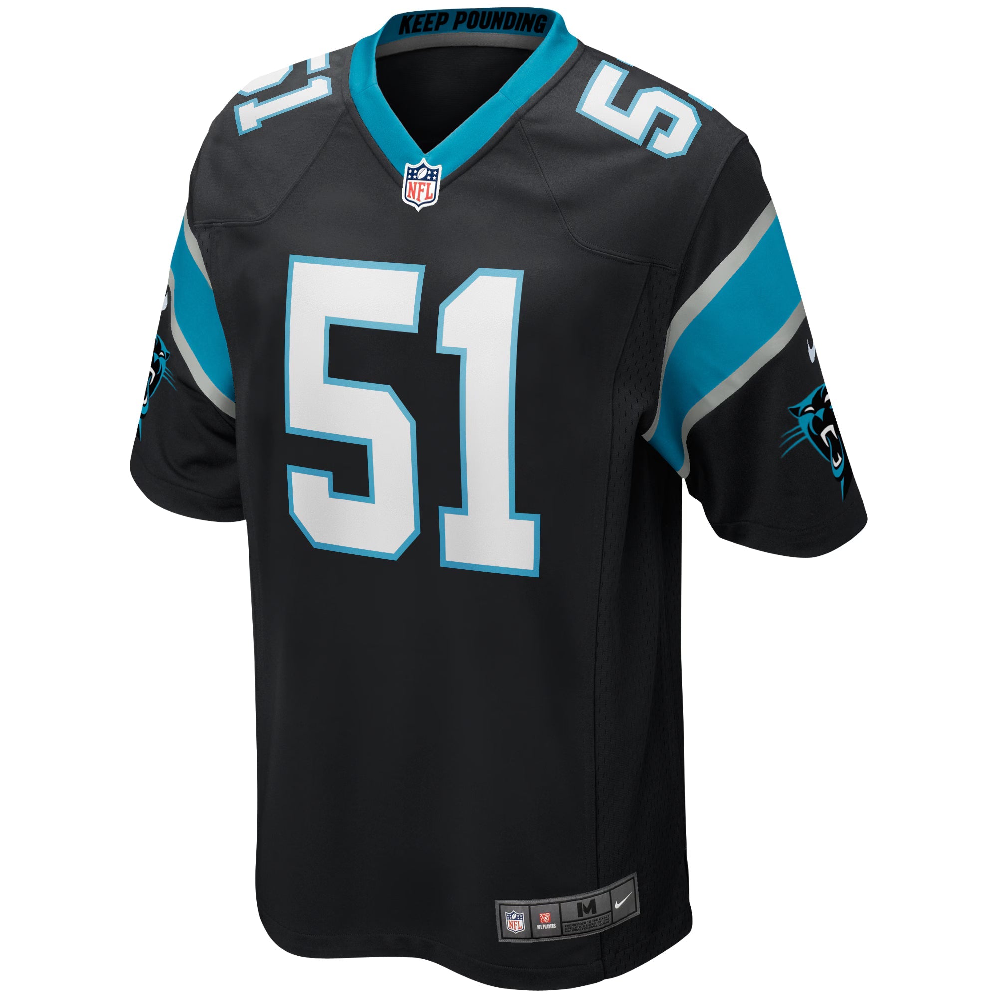 Carolina Panthers Sam Mills Black Game Retired Player Jersey