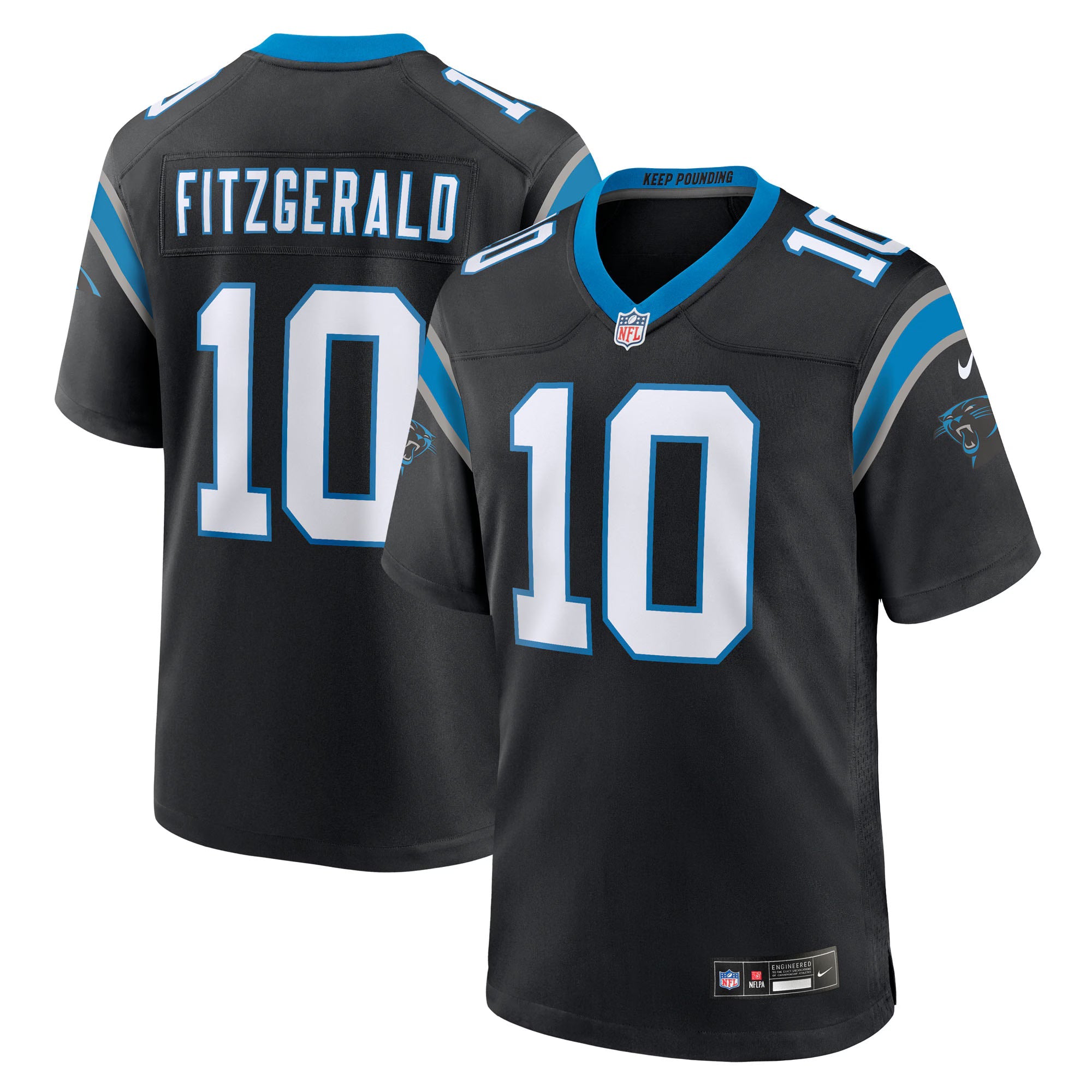 Carolina Panthers Ryan Fitzgerald Black Team Game Jersey