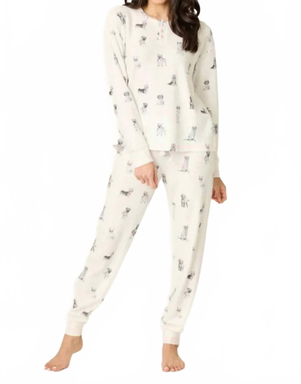 My Dog Is My Valentine Pj Set In White