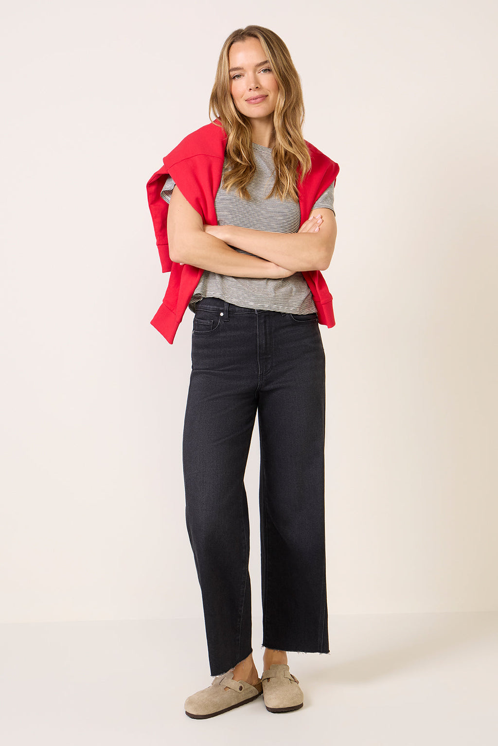 Women's Anessa w Twisted Outseam Panel Wide Leg Jean