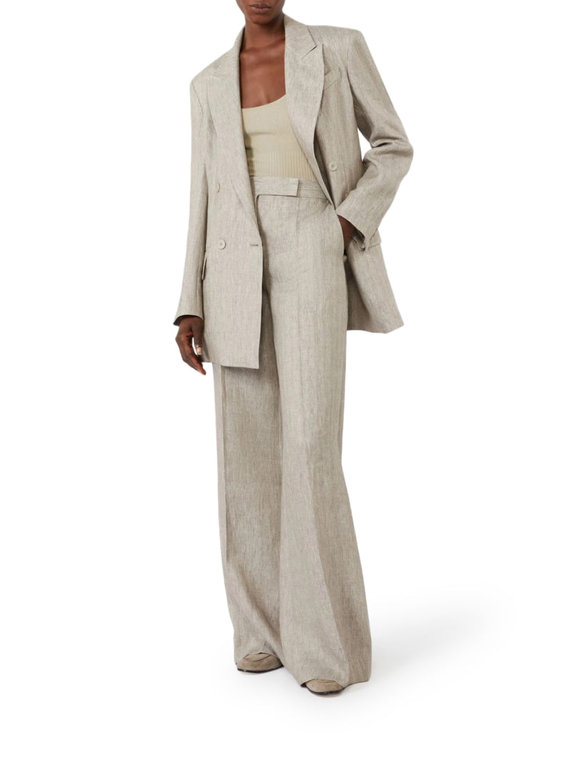 Max Mara Women Chevron Linen Batavia Trousers