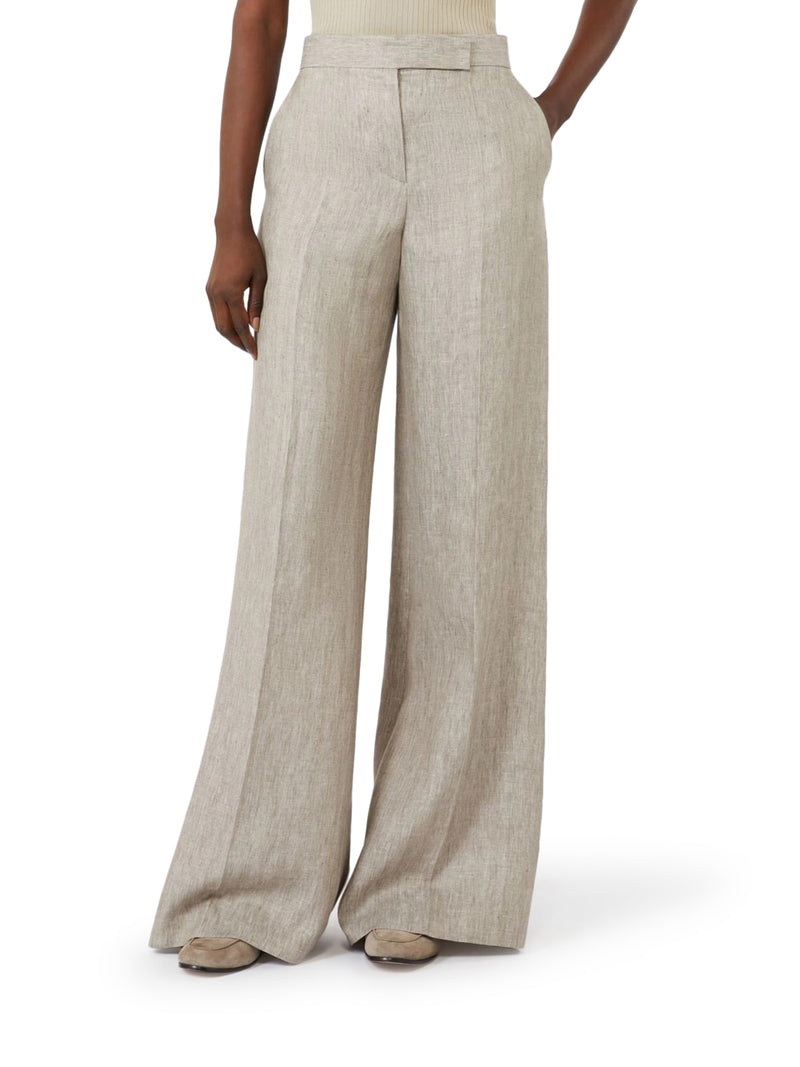 Max Mara Women Chevron Linen Batavia Trousers