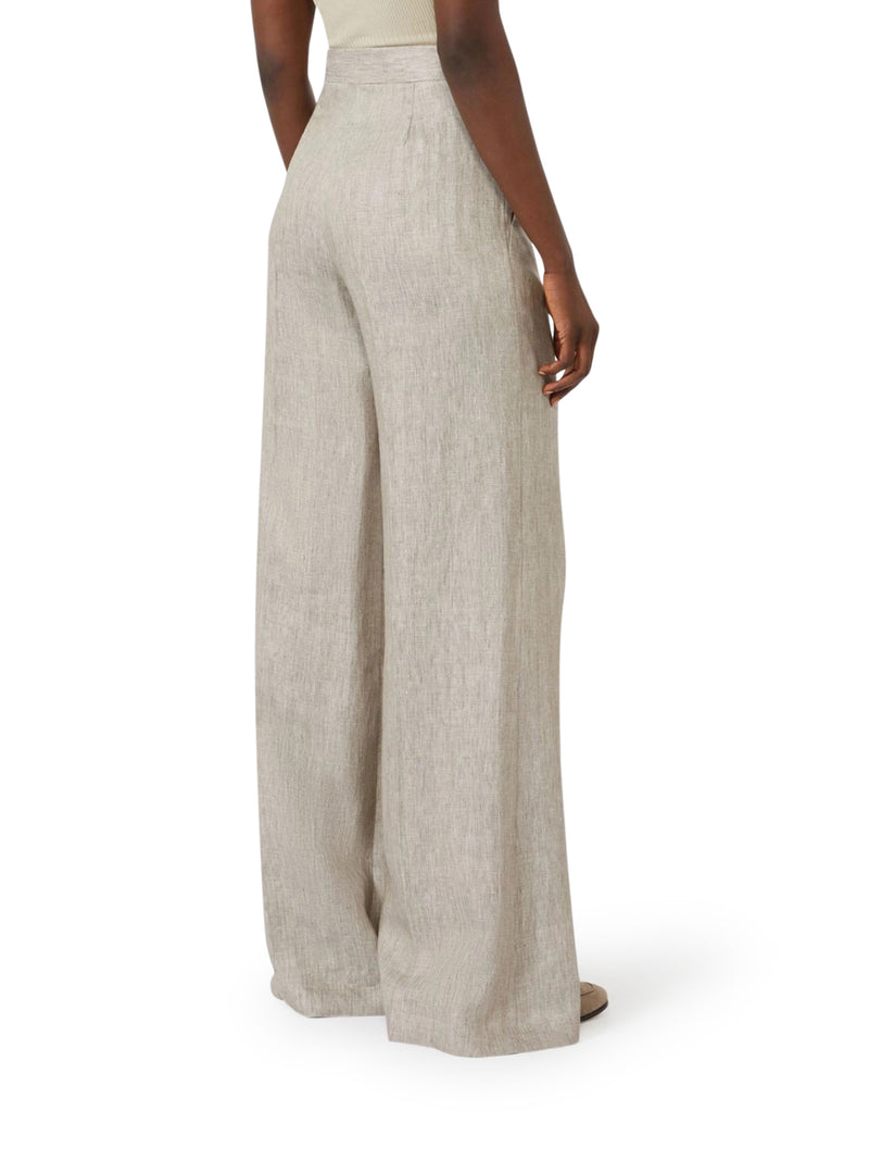 Max Mara Women Chevron Linen Batavia Trousers