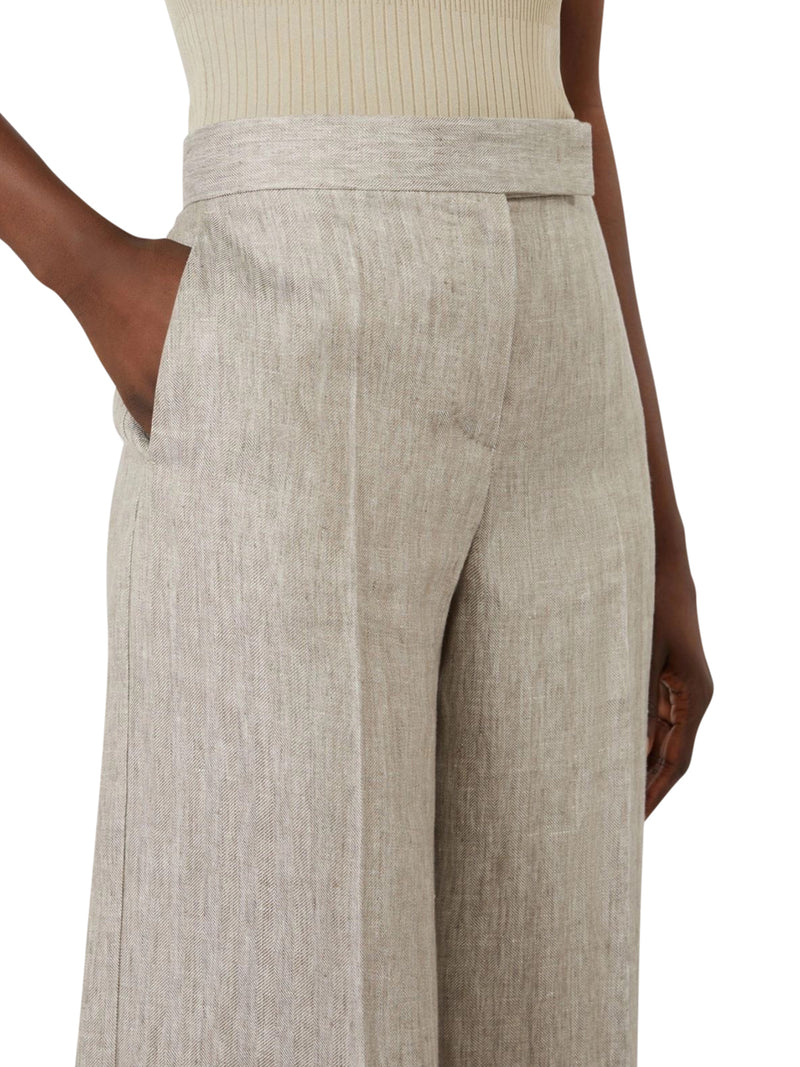 Max Mara Women Chevron Linen Batavia Trousers
