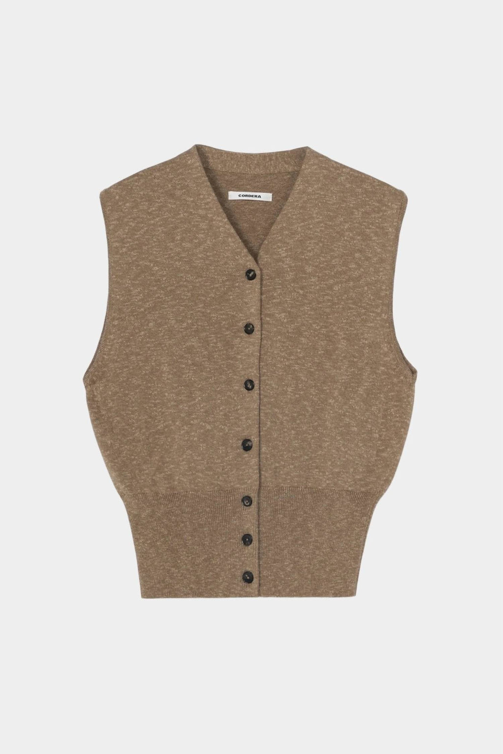Flecked Cotton Waistcoat In Copal