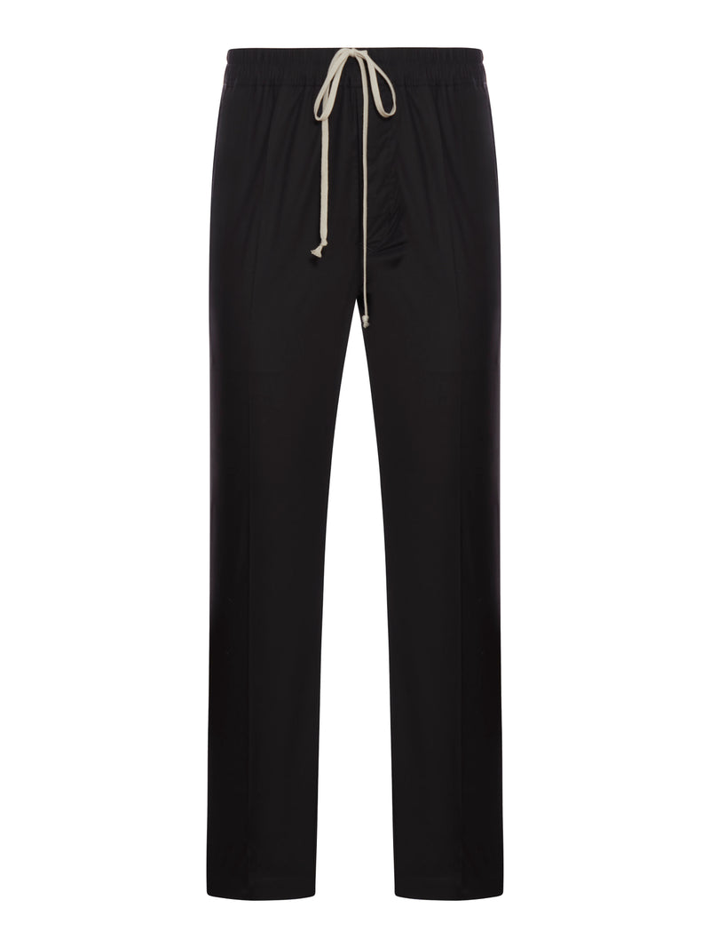 Rick Owens Men Dietrich Wide Leg Cotton Trousers